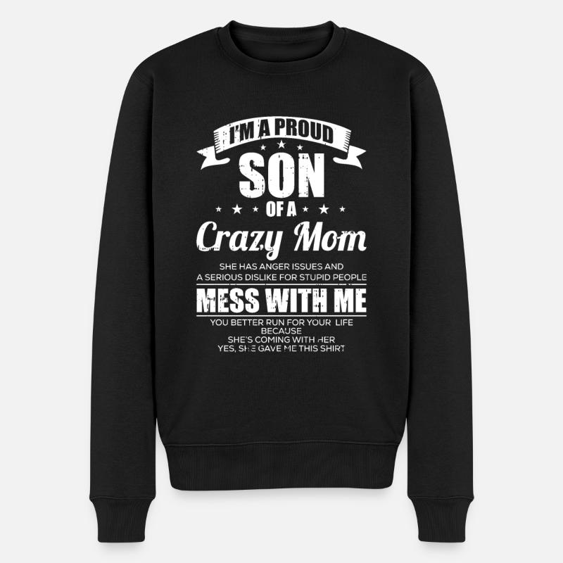 Mama Mutter Sohn - Männer Premium Bio Pullover - Schwarz