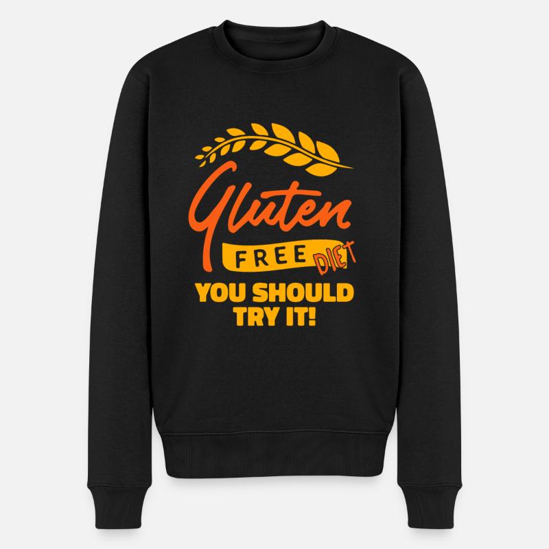 Glutenfrei - Männer Premium Bio Pullover - Schwarz