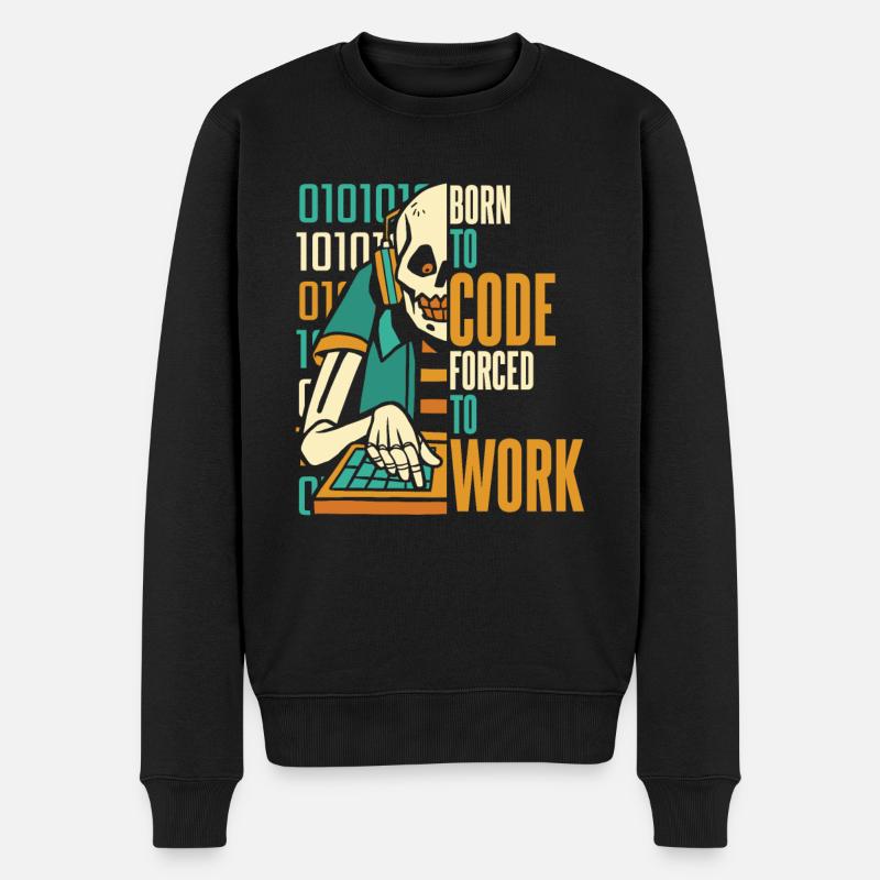 Entwickler Coder Programmierer Schädel - Männer Premium Bio Pullover - Schwarz