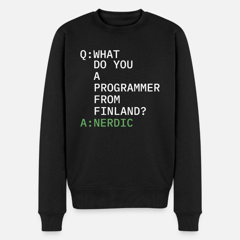Entwickler Coder Programmierer Komisch - Männer Premium Bio Pullover - Schwarz
