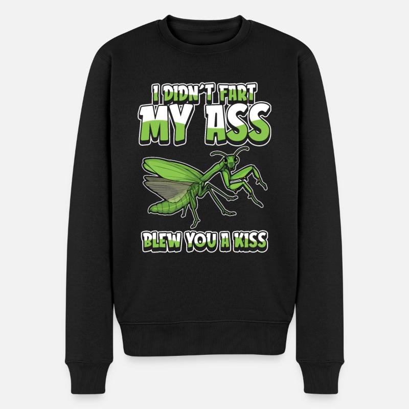Mantis Gottesanbeterin Humor - Männer Premium Bio Pullover - Schwarz