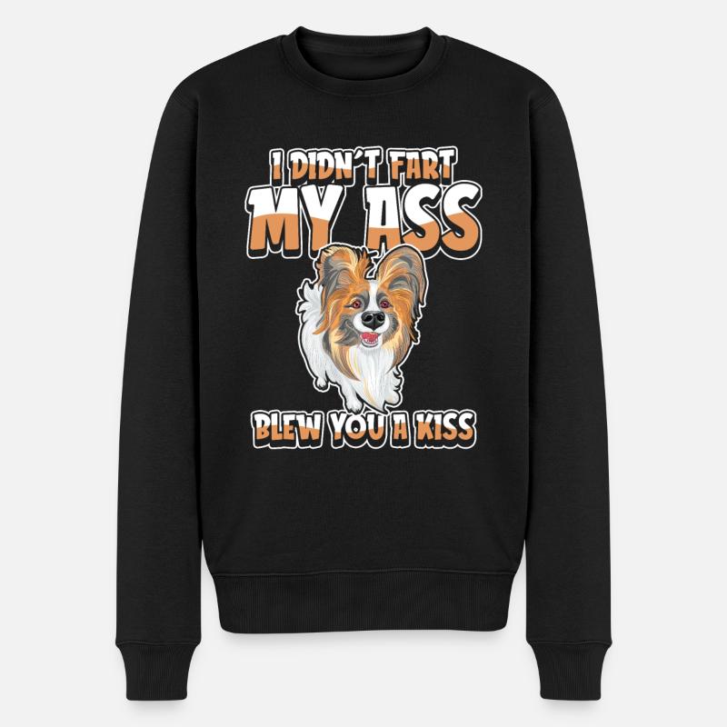 Papillon Humor - Männer Premium Bio Pullover - Schwarz