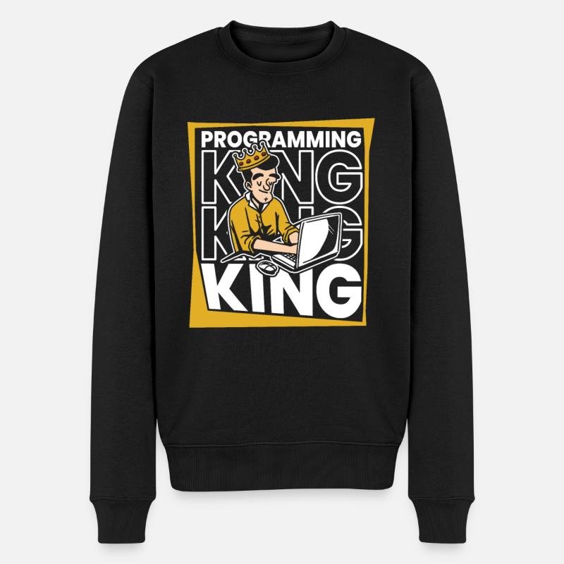Développeur Coder Programmeur King - Pull Premium bio Homme - noir