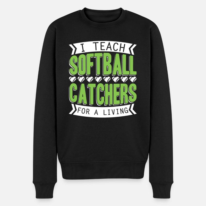 Softball Trainer - Männer Premium Bio Pullover - Schwarz