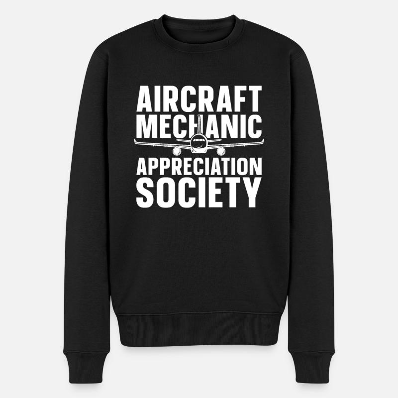 Flugzeug Mechaniker - Männer Premium Bio Pullover - Schwarz