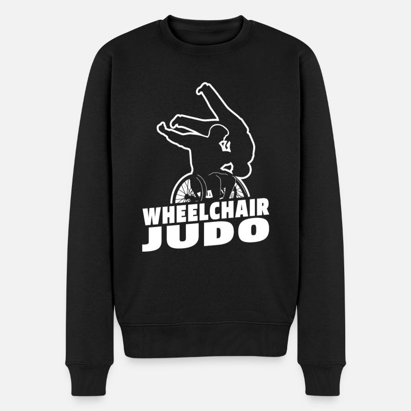 Fauteuil roulant judoka - Pull Premium bio Homme - noir
