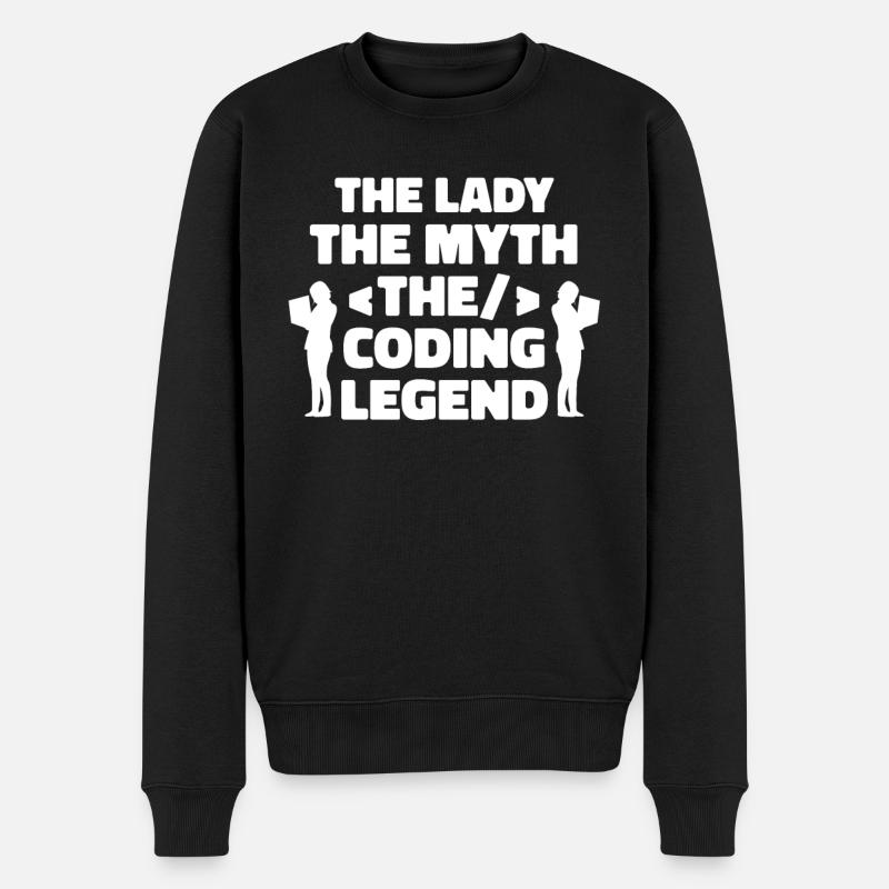Developer Coder Programmer Lady - Men's Premium Organic Jumper - black