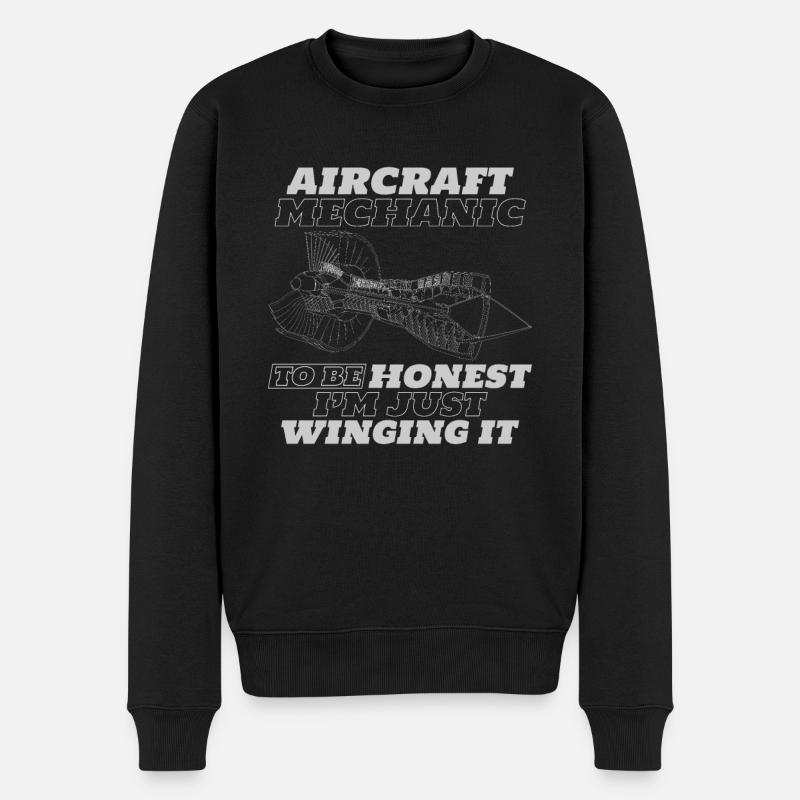 Humour mécanicien d’avion - Pull Premium bio Homme - noir