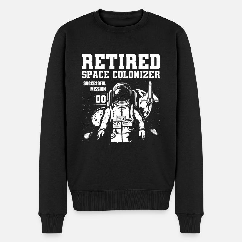 Weltraum Weltall Astronaut Weltraumkolonisation - Männer Premium Bio Pullover - Schwarz