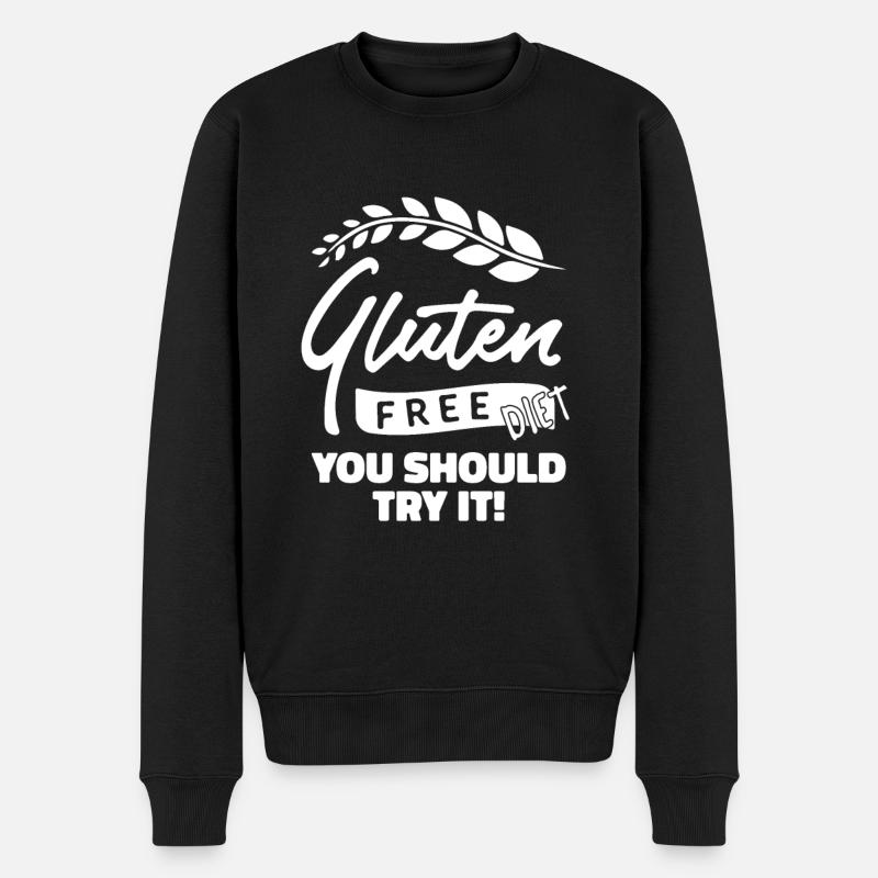 Glutenfrei Weizen - Männer Premium Bio Pullover - Schwarz