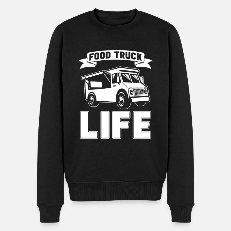 Straßenessen - Männer Premium Bio Pullover - Schwarz