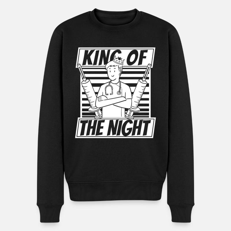 Krankenschwester Spritze - Männer Premium Bio Pullover - Schwarz