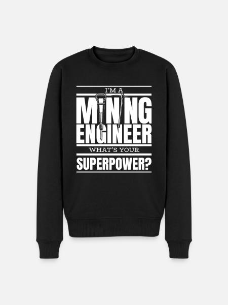 Engineer Superpower Mining Engineer - Økologisk premium-sweatshirt til mænd - sort
