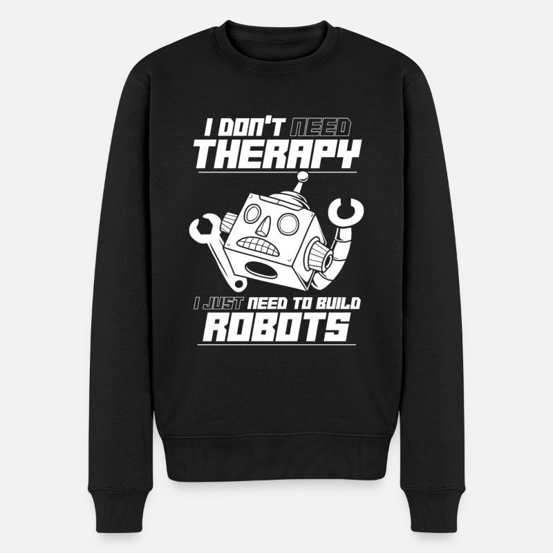 Robotik Ai Roboter Lustig - Männer Premium Bio Pullover - Schwarz