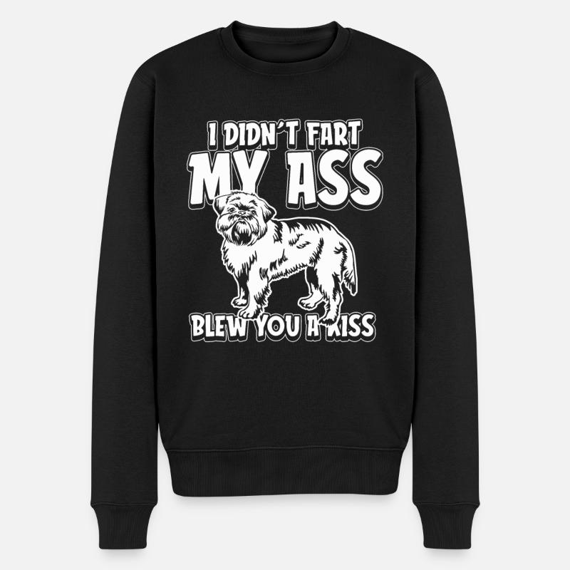 Brussels Griffon Lustig - Männer Premium Bio Pullover - Schwarz