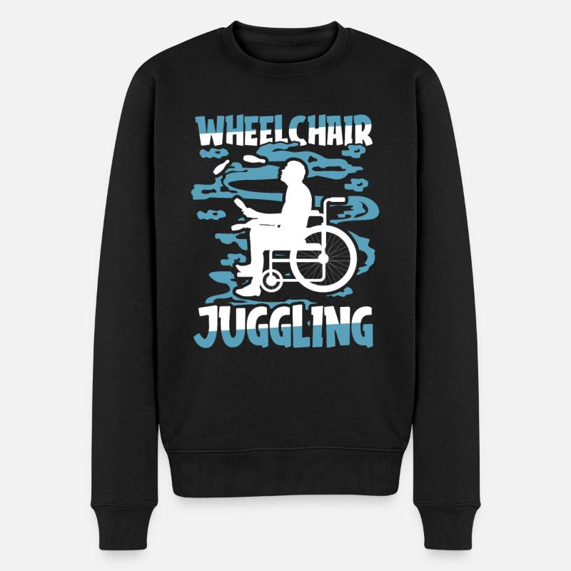Jonglieren Jongleur Rollstuhl - Männer Premium Bio Pullover - Schwarz