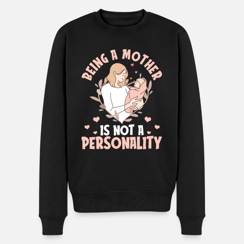 Mom Mutter Herzen - Männer Premium Bio Pullover - Schwarz