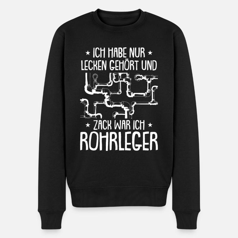 Rohrleitungsbauer Komisch - Männer Premium Bio Pullover - Schwarz