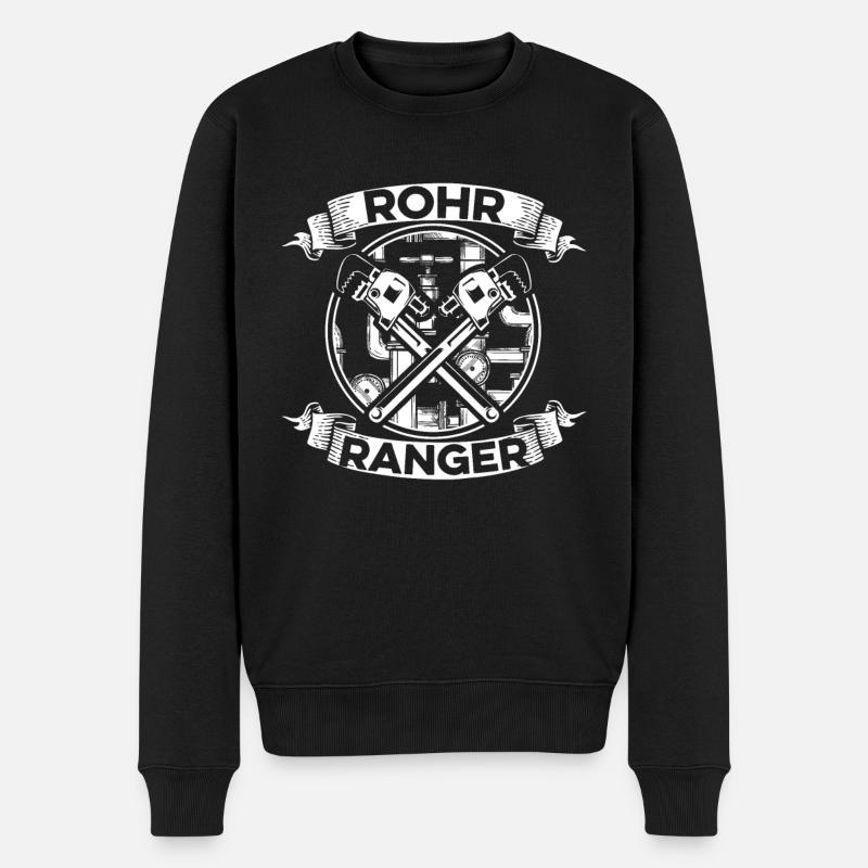 Rohrleitungsbauer Ranger - Männer Premium Bio Pullover - Schwarz