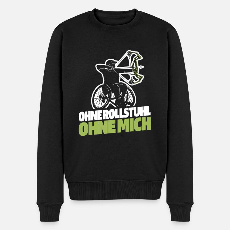 Rollstuhl Rollstuhlfahrer Bogenschießen - Männer Premium Bio Pullover - Schwarz