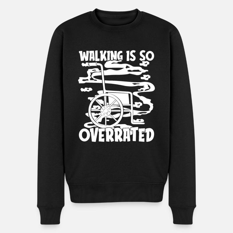 Rollstuhl Rollstuhlfahrer Witzig - Männer Premium Bio Pullover - Schwarz