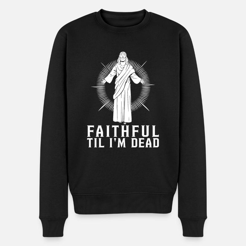 Christ Christentum Treu - Männer Premium Bio Pullover - Schwarz