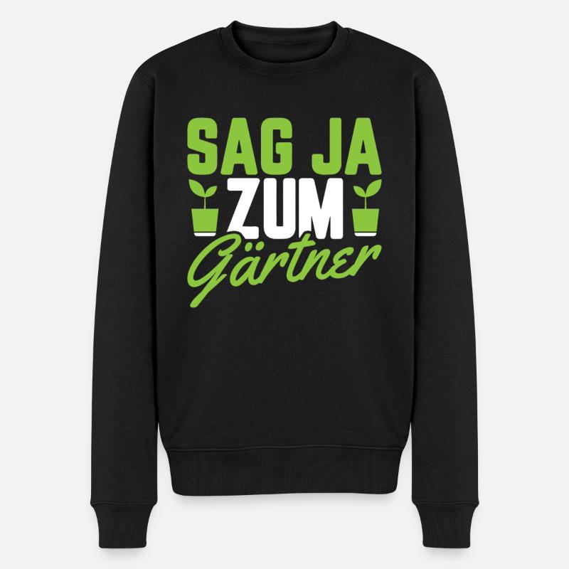 Hobbygärtner Garten Witzig - Männer Premium Bio Pullover - Schwarz