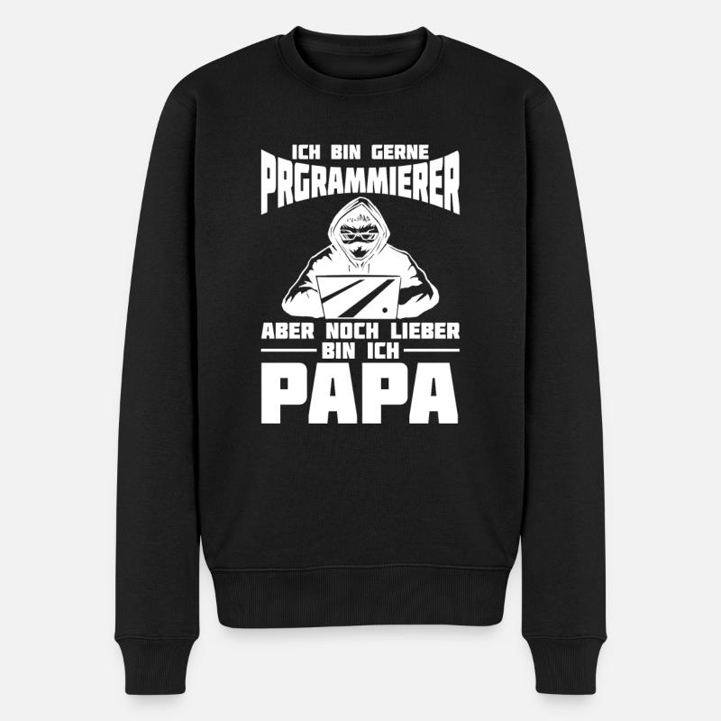Entwickler Coder Programmierer Vater - Männer Premium Bio Pullover - Schwarz