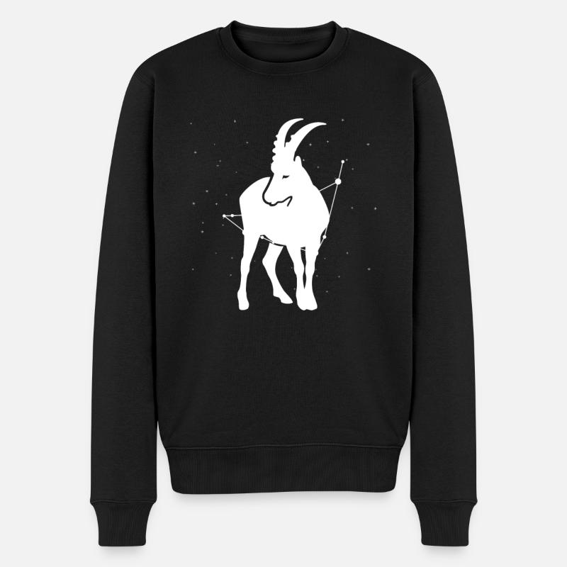 Sternzeichen Steinbock Symbol - Männer Premium Bio Pullover - Schwarz