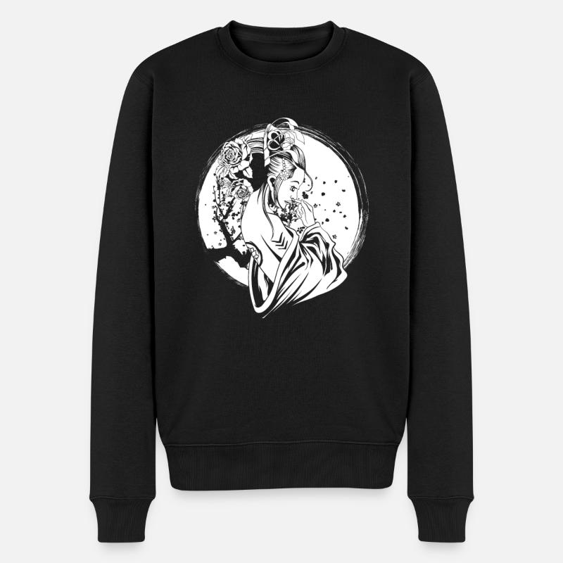 Fleurs de geisha - Pull Premium bio Homme - noir