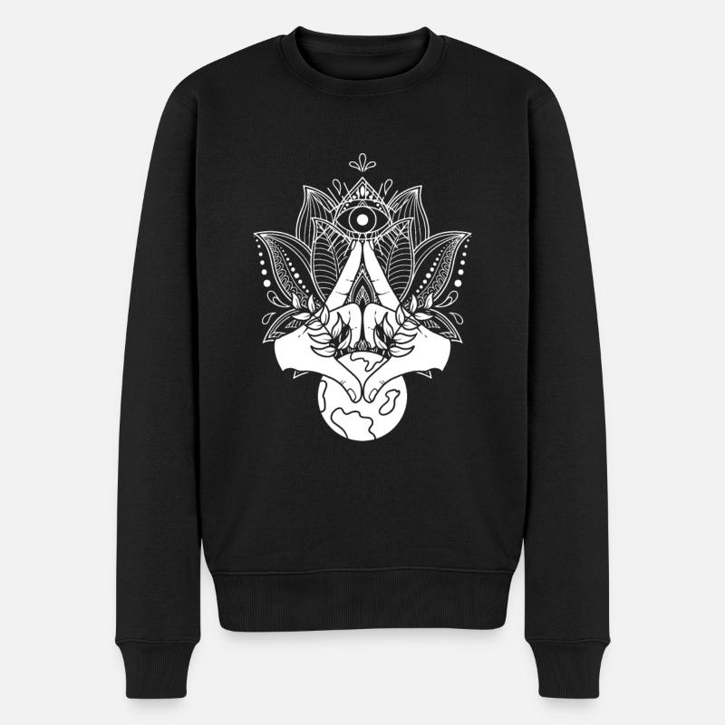 Yoga Mandala - Pull Premium bio Homme - noir