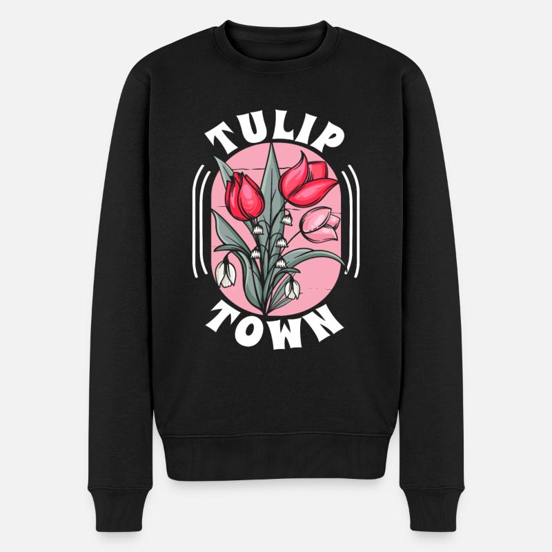 Tulpen Stadt Tulpen - Männer Premium Bio Pullover - Schwarz