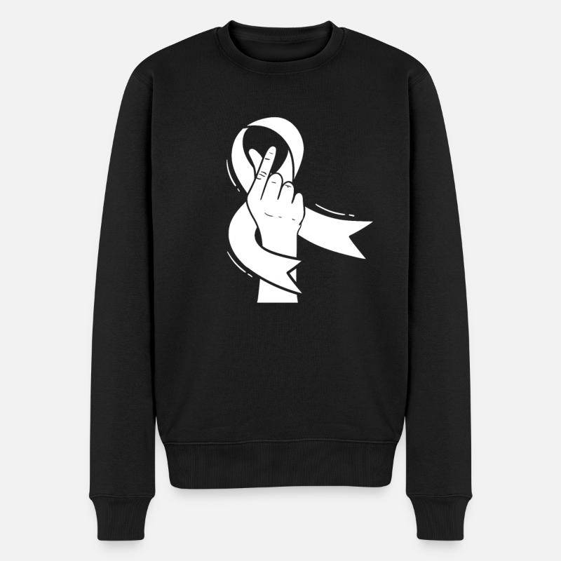 Cancer du sein Main - Pull Premium bio Homme - noir