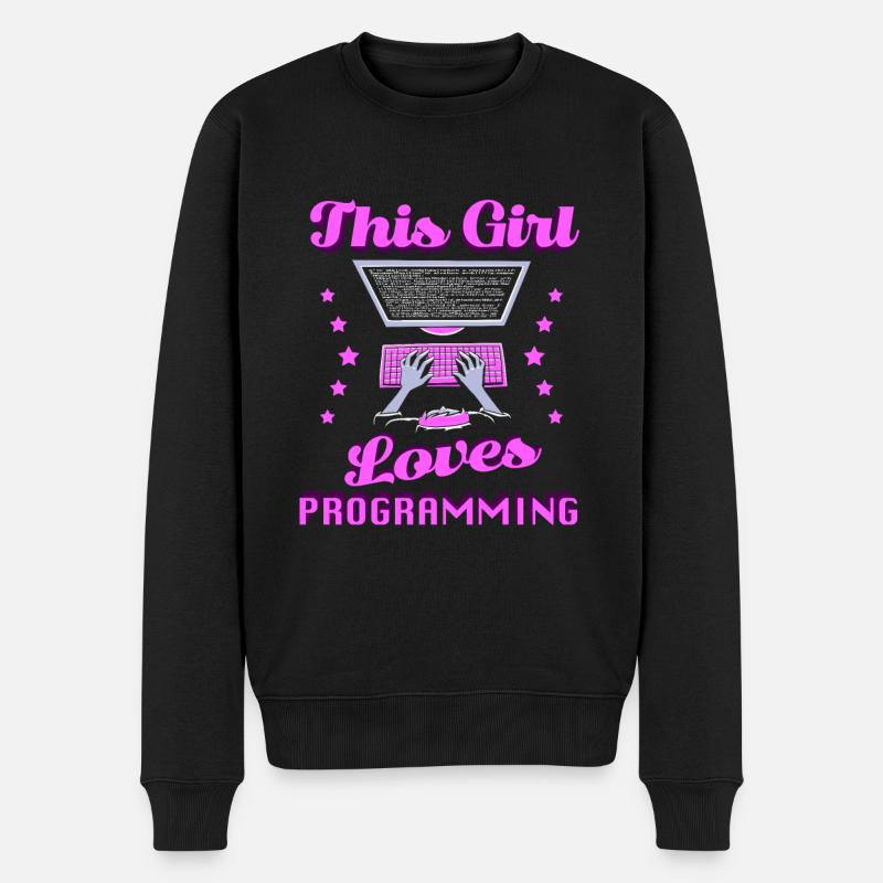 Développeur Coder Programmeur Girl - Pull Premium bio Homme - noir