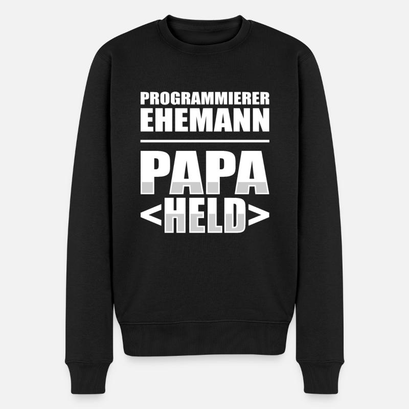 Entwickler Coder Programmierer Vater - Männer Premium Bio Pullover - Schwarz