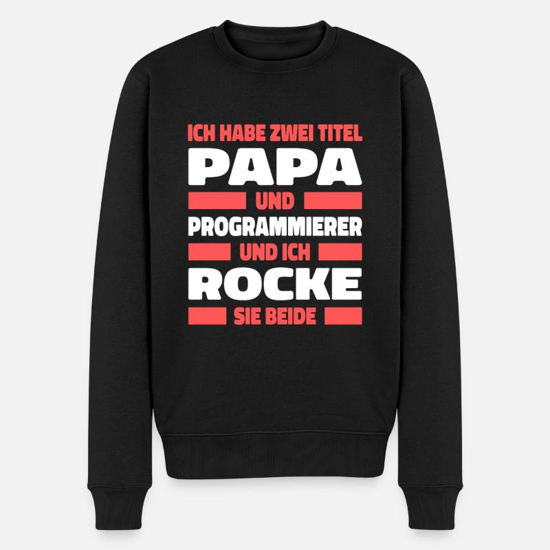 Entwickler Coder Programmierer Witzig - Männer Premium Bio Pullover - Schwarz