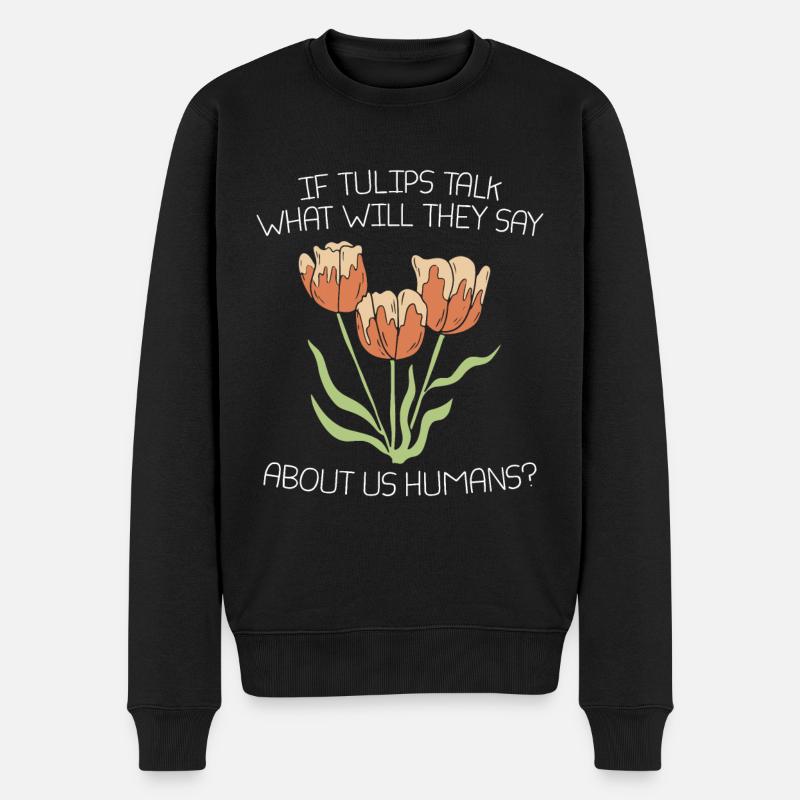 Tulipes drôles - Pull Premium bio Homme - noir