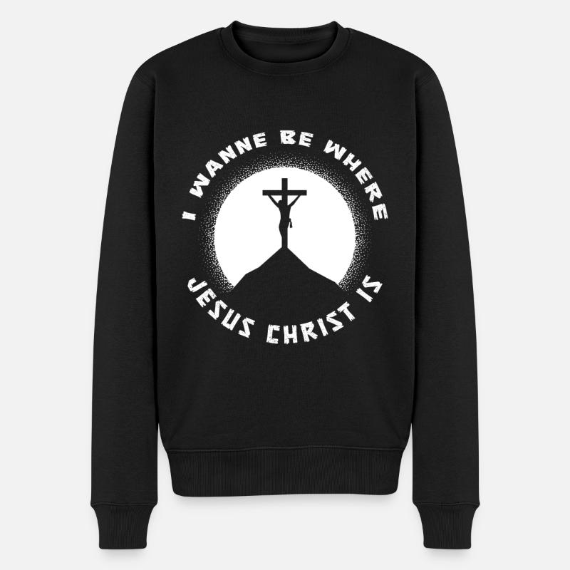 Christ Christentum - Männer Premium Bio Pullover - Schwarz