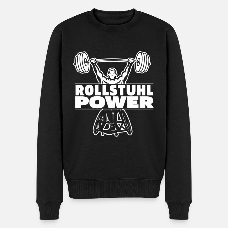 Rollstuhl Rollstuhlfahrer Leistung - Männer Premium Bio Pullover - Schwarz