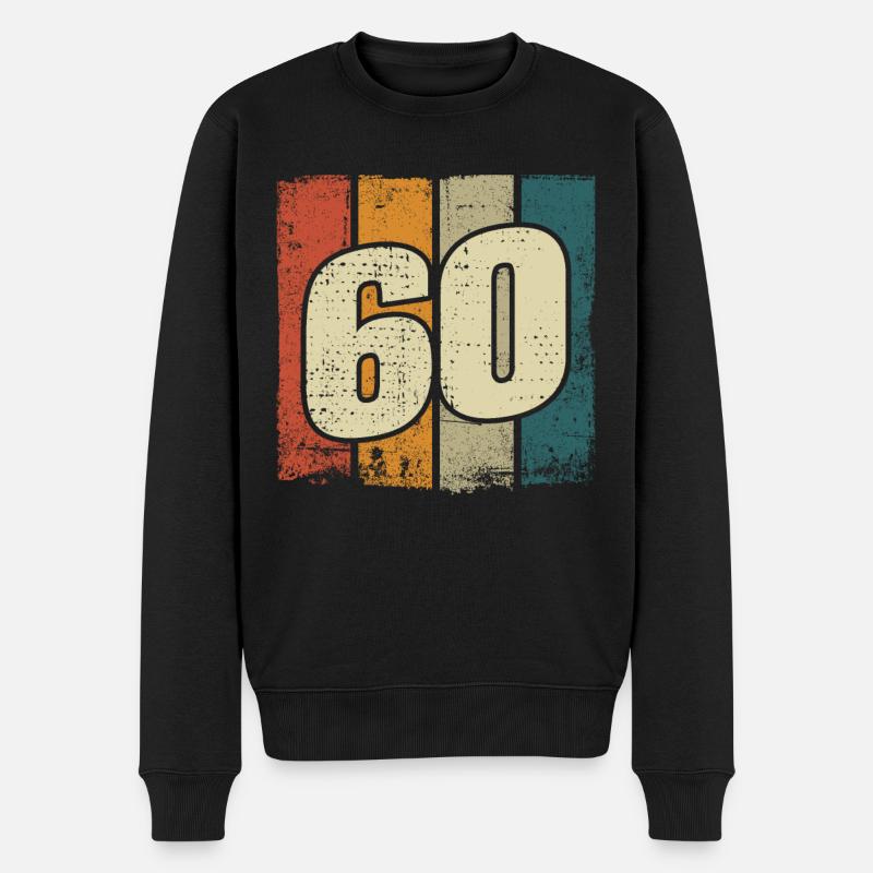 60. Geburtstag Mann Frau 60 Jahre Deko Lustig - Männer Premium Bio Pullover - Schwarz