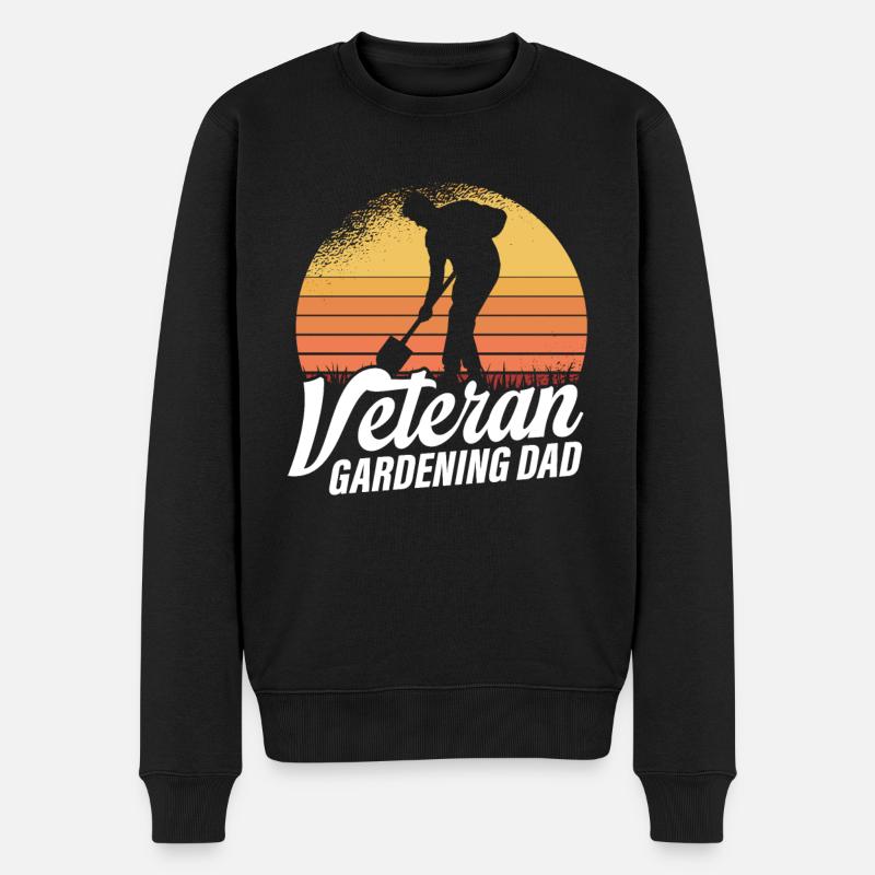 Hobbygärtner Garten Veteran Gärtnerischer Vater - Männer Premium Bio Pullover - Schwarz