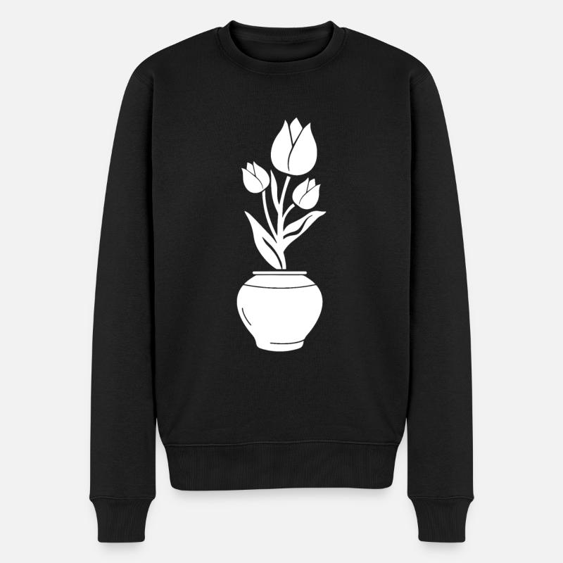 Vase tulipe - Pull Premium bio Homme - noir