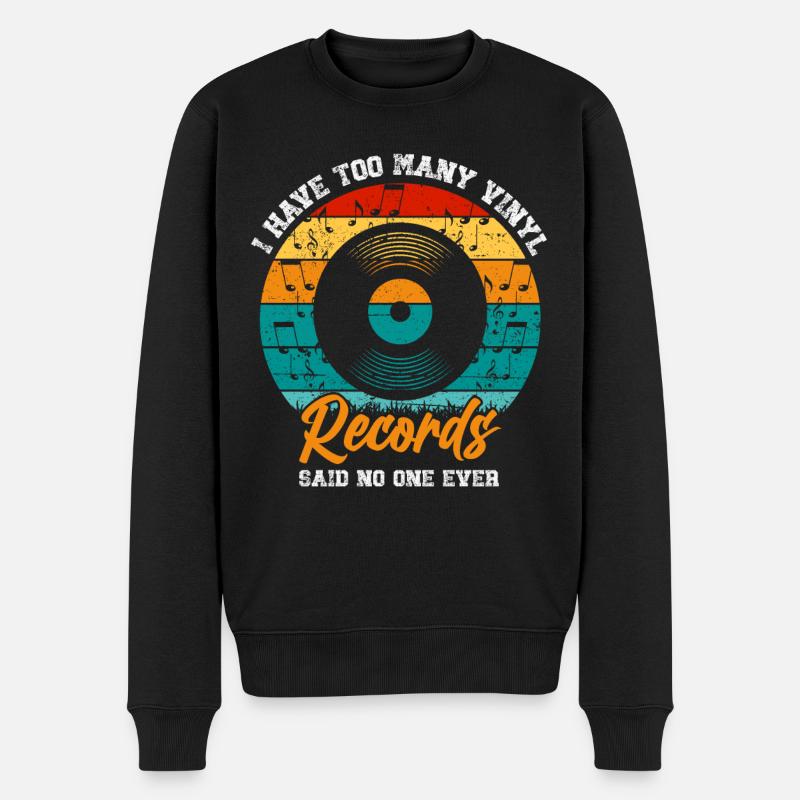 Platine vinyle vinyle rétro collection - Pull Premium bio Homme - noir