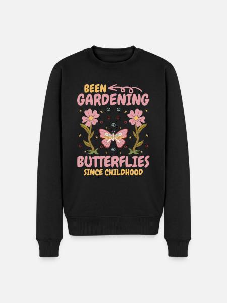 Hobby Gardener Garden Butterfly - Men's Premium Organic Jumper - black
