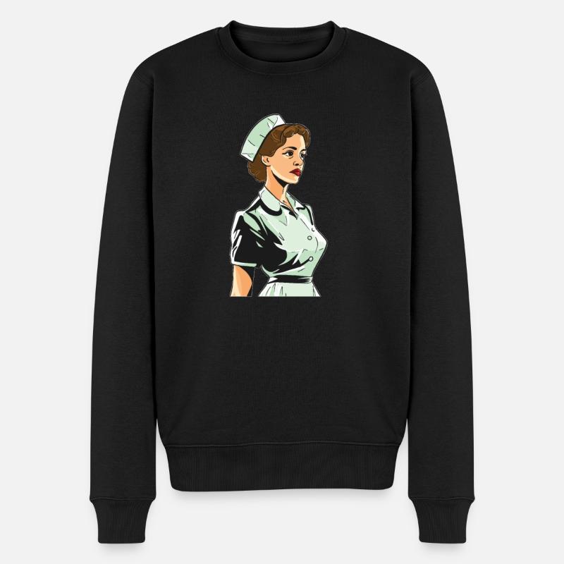 Krankenschwester - Männer Premium Bio Pullover - Schwarz