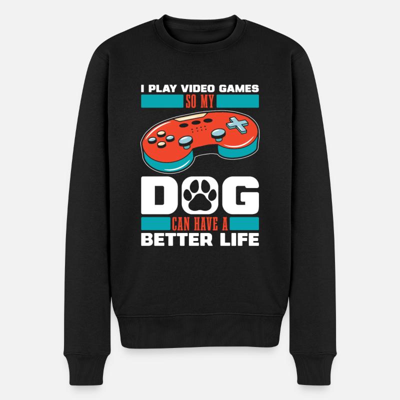 Chien de jeu Gamer - Pull Premium bio Homme - noir