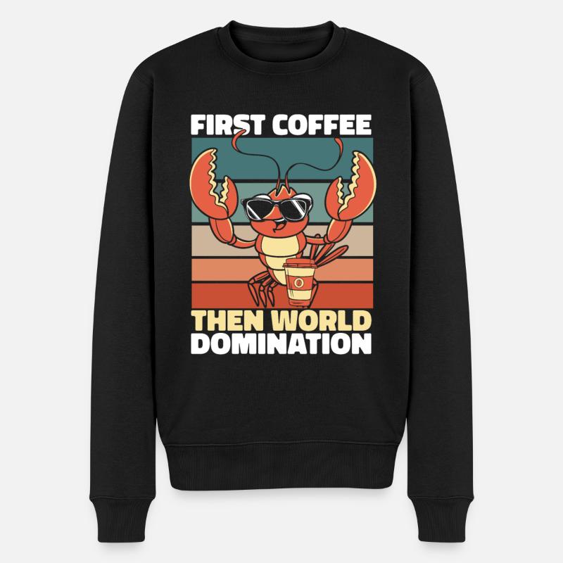 Hummer Lobster - Männer Premium Bio Pullover - Schwarz