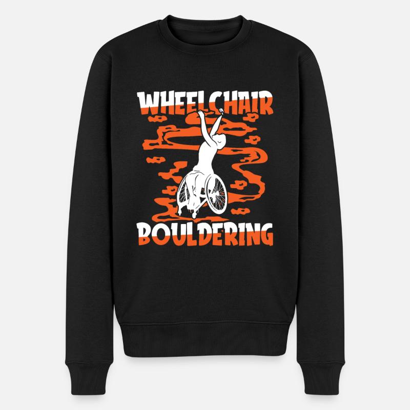 Bouldern Bouldering Rollstuhl - Männer Premium Bio Pullover - Schwarz