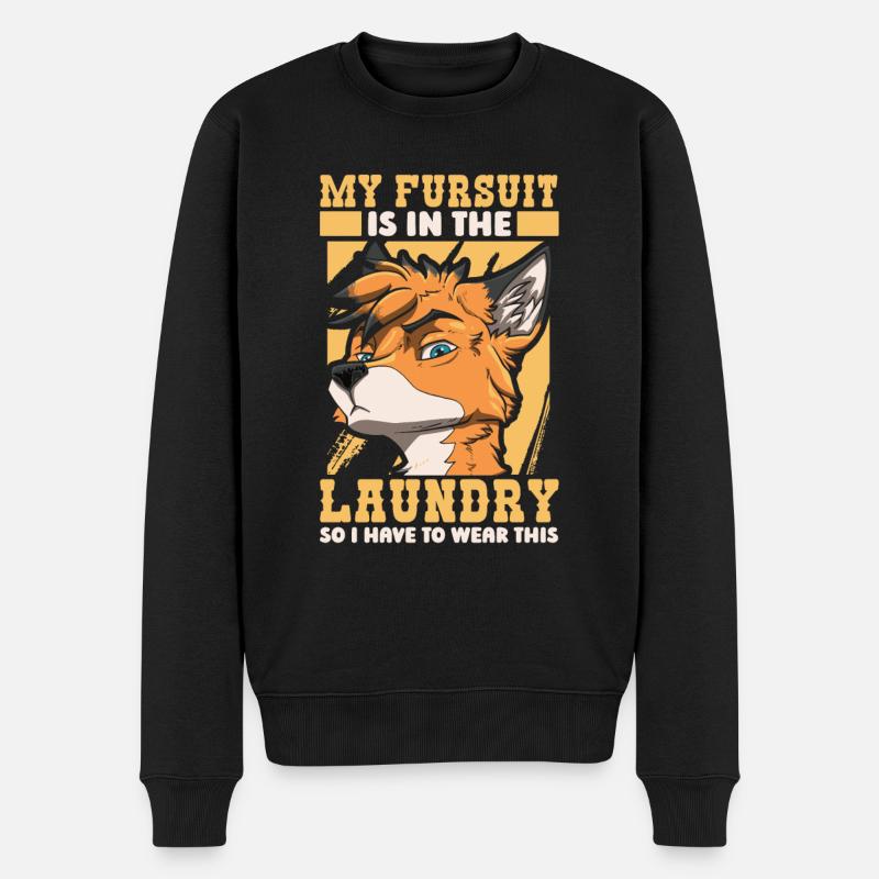 Furry Fandom Fursuits Witzig - Männer Premium Bio Pullover - Schwarz