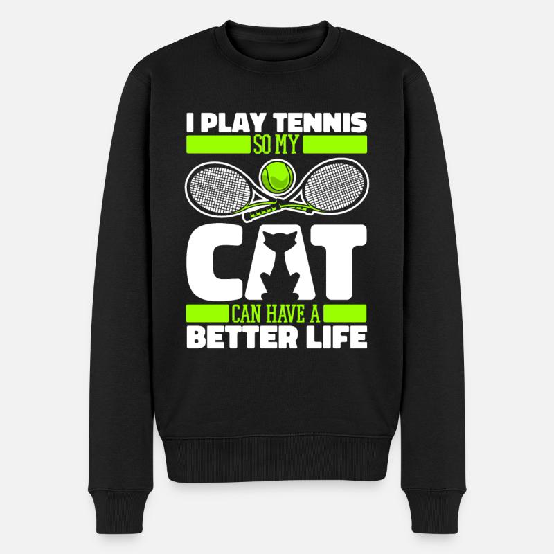 Chat de tennis - Pull Premium bio Homme - noir